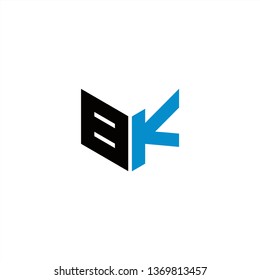 BK Logo Letter Initial With Black and Blue Colors