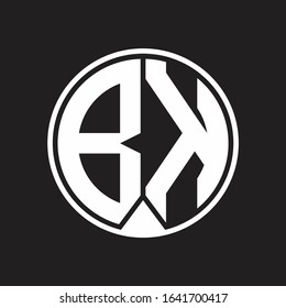 BK Logo monogram circle with piece ribbon style on black background