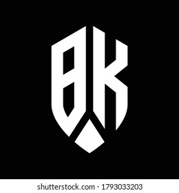 bk logo monogram with emblem shield style design template