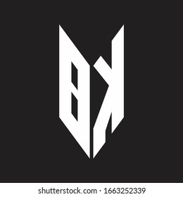 BK Logo monogram with emblem style isolated on black background