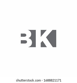 BK-Logo-Monogramm mit negativem Raumdesign-Template einzeln auf weißem Hintergrund