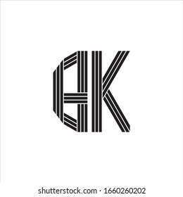 BK Logo monogram outline style linked isolated on white background