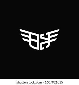 BK logo monogram with wings style design template
