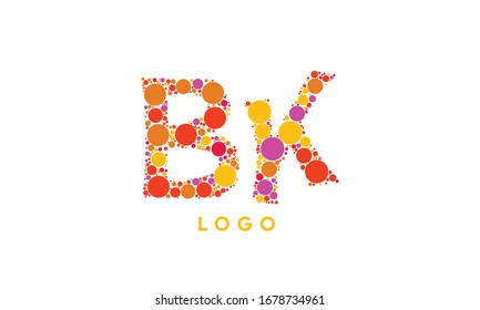 BK Logo. Vector Graphic Branding Letter Element. White Background
