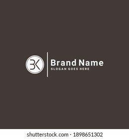 BK Minimal Logo - Vector Template for Initial Letter B and K