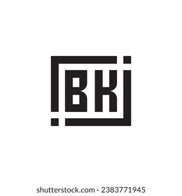 BK minimalist geometric symbol logo in high quality professional design that will print well across any print media