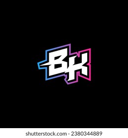 BK-Logo-Design mit abstraktem Formkonzept in Vektorgrafik