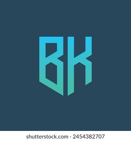 BK. Monograma de dos letras B y K. Diseño de logotipo BK de lujo, simple, minimalista y elegante. Ilustración vectorial Plantilla.