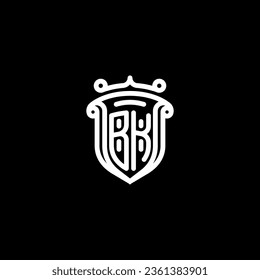 BK shield initial monogram with high quality professional design that will print well
