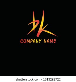 etiqueta bk vector logotipo de escritura a mano inicial