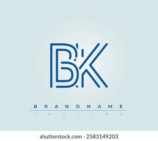 BK Technology Letter Logo Template. This tech letter logo is a graphic mark that uses letters to represent a technology company.