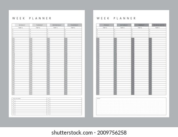 bk undated vertical weekly planner printable stock vector royalty free 2009756258 shutterstock