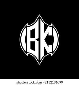 BK Unique abstract geometric vector logo design