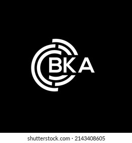 BKA letter logo design on black background. BKA creative initials letter logo concept. BKA letter design.
