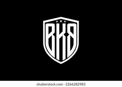BKB letter logo. Letter design with black background. This is gold letter logo. Use stylist fashion logo. Decorative design.