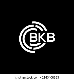 Diseño del logotipo de la letra BKB sobre fondo negro. Concepto del logotipo de la letra de las iniciales creativas de BKB. Diseño de letras BKB.
