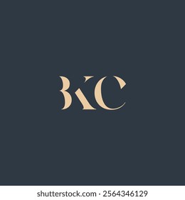 BKC abstract letter logo design. This logo is designed by three abstract letters.