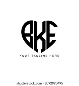 BKE Unique abstract geometric vector love letter logo design.