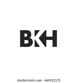 BKH Logo. Vector Graphic Branding Letter Element. White Background