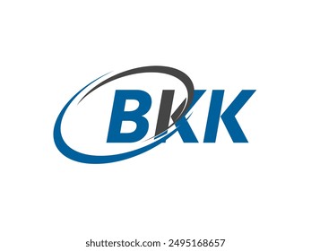 BKK letter creative modern elegant swoosh logo design