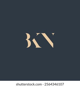 BKN abstract letter logo design. This logo is designed by three abstract letters.