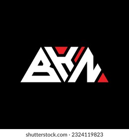 Diseño del logotipo de la letra triangular BKN con forma triangular. Monograma de diseño del logotipo del triángulo BKN. Plantilla de logotipo vectorial de triángulo BKN con color rojo. Logo triangular BKN Diseño sencillo, elegante y lujoso