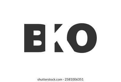 BKO logo design. Initial letter B K O bold font style for tech startups, consulting, corporate branding. Creative company name, headlines typography identity, trendy logotype. Vector illustration.
