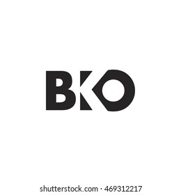 BKO Logo. Vector Graphic Branding Letter Element. White Background
