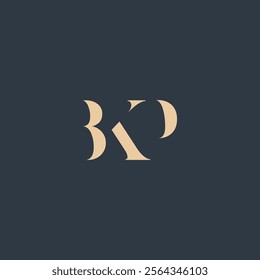 BKP abstract letter logo design. This logo is designed by three abstract letters.
