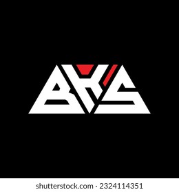 BKS triangle letter logo design with triangle shape. BKS triangle logo design monogram. BKS triangle vector logo template with red color. BKS triangular logo Simple, Elegant, and Luxurious design
