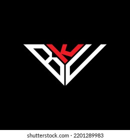 BKU letter logo creative design with vector graphic, BKU simple and modern logo in triangle shape.