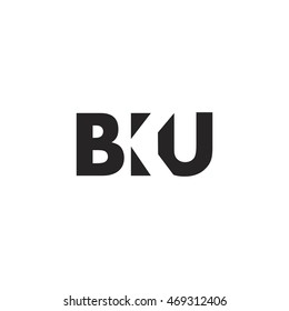 BKU Logo. Vector Graphic Branding Letter Element. White Background