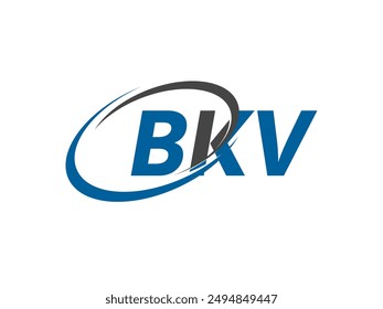 BKV letra creativa moderna elegante diseño de logotipo swoosh