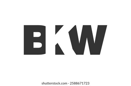 BKW logo design. Initial letter B K W bold font style for tech startups, consulting, corporate branding. Creative company name, headlines typography identity, trendy logotype. Vector illustration.