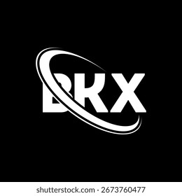 BKX-Logo. BKX-Buchstabe. Logo-Design für BKX-Buchstaben. Initialen B KX Logo mit Kreis und Großbuchstaben Monogramm Logo verbunden. BKX Typografie für Technologie, Business und Immobilien Marke.