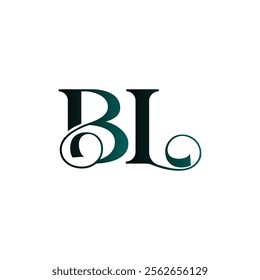 bl abstract alphabet vector icon design monogram, initial letters logo emblem