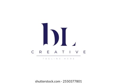 BL abstract minimalist letters Logo Monogram. It is a minimalist logo, this logo is made by combining two letters