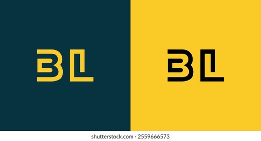 BL abstract minimalist letters Logo Monogram. It is a minimalist logo, this logo is made by combining two letters