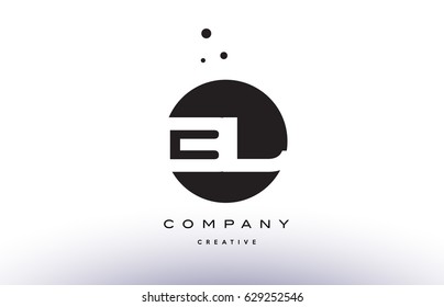 BL B L alphabet company letter logo design vector icon template simple black white circle dot dots creative abstract