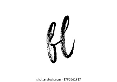 BL B L alphabet letter logo icon combination. Grunge handwritten vintage design. Black white color for company and business