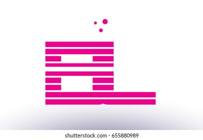 bl b l alphabet letter logo pink purple line stripe company design template creative abstract vector