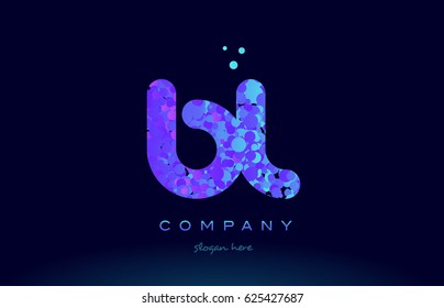 bl b l alphabet pink blue bubble circle dots creative letter company logo vector icon design template