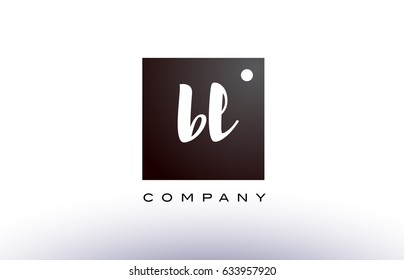 BL B L black white handwritten handwriting alphabet company letter logo square design template dot dots creative abstract