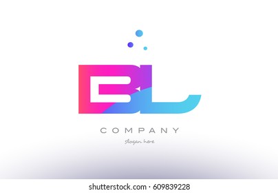 bl b l  creative pink purple blue modern dots creative alphabet gradient company letter logo design vector icon template