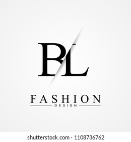 BL B L cutting and linked letter logo icon with paper cut in the middle. Creative monogram logo design. Fashion icon design template.