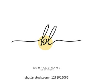 BL B L Initial handwriting logo template