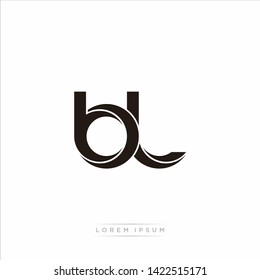 bl b l Initial Letter Split Lowercase Modern Monogram linked outline rounded logo