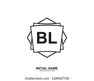 BL B L Initial logo letter with minimalist concept vector
