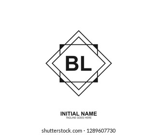 BL B L Initial logo letter with minimalist concept vector