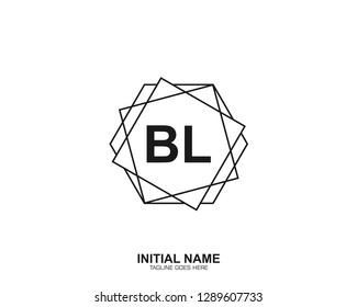 BL B L Initial logo letter with minimalist concept vector